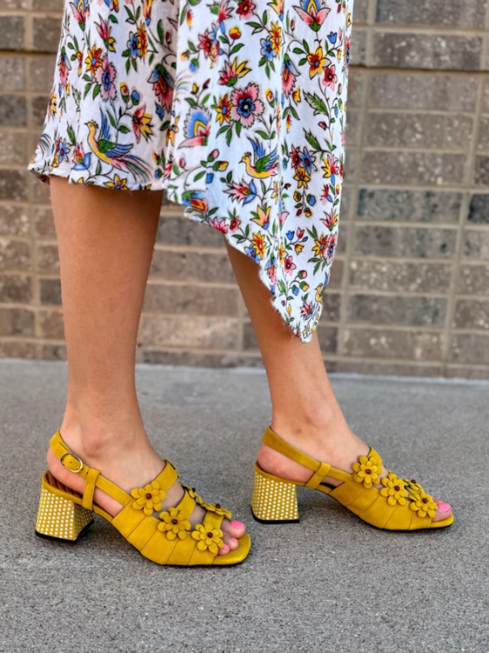 Chie Mihara Lely Floral Heel in Limón